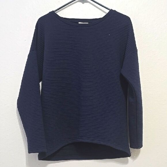 Sundance Ribbed Navy Blue Pullover S - Picture 1 of 7
